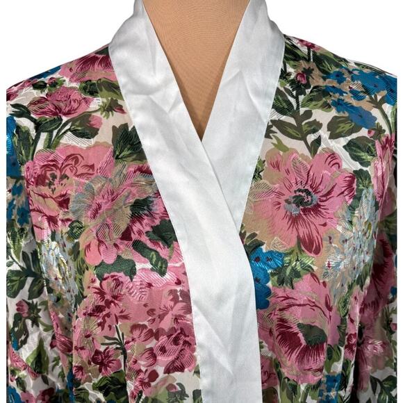 Vintage Gold Label Victoria's Secret Floral Robe One Size Elegant Feminine - Picture 8 of 14